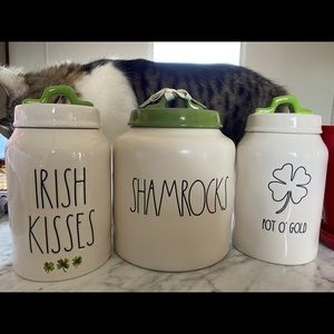 Rae Dunn Shamrock Canisters